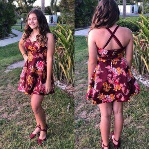 Clear Out‼️ Floral Print Strapless Dress
